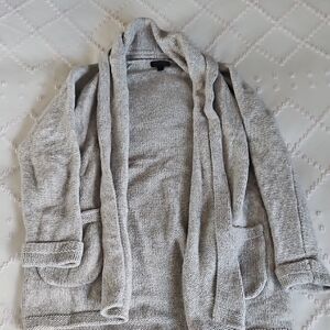 J. Crew Factory Gray Open-Front Sweater
